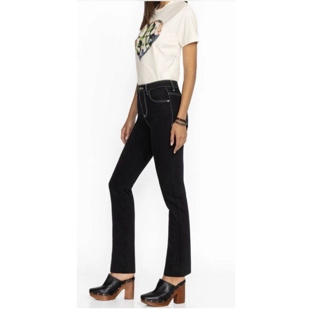 Johnny Was Sancere Sasoon Straight Leg Jeans in True Black Wash Size 32 New NWT